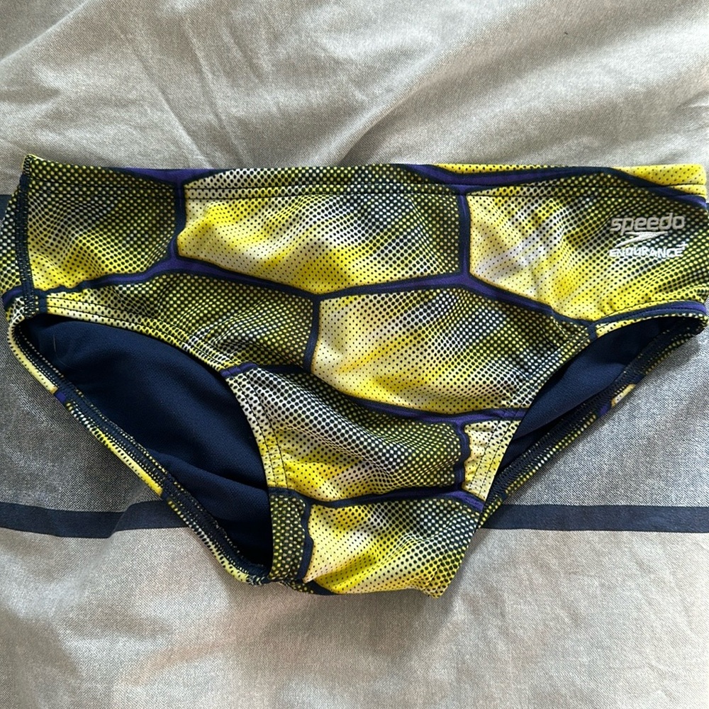 Used yellow and blue speedo endurance